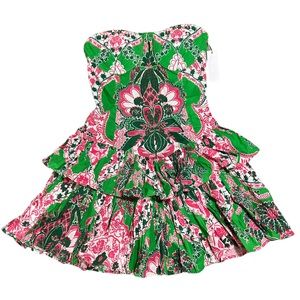 Love the Label Adella Dress in Clementine Green Print